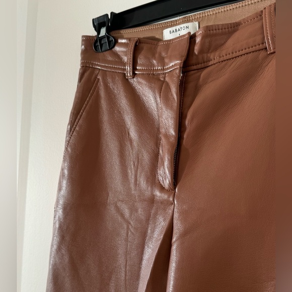 Babaton Leather Cropped Pants - Camel - Picture 5 of 7